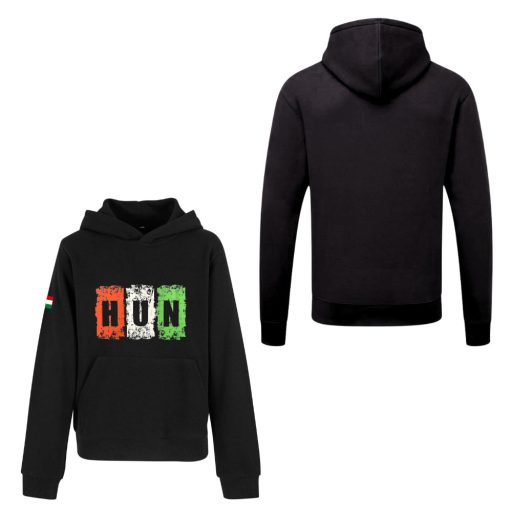 Magyarország pulóver felnőtt kapucnis fekete Vibe