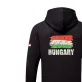 Magyarország pulóver felnőtt kapucnis-zippes fekete Flag