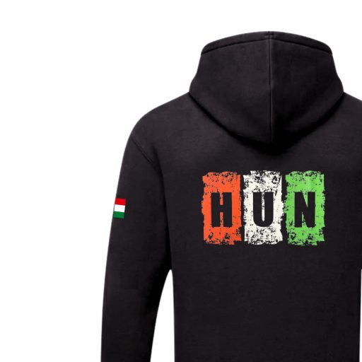 Magyarország pulóver felnőtt kapucnis-zippes fekete Vibe