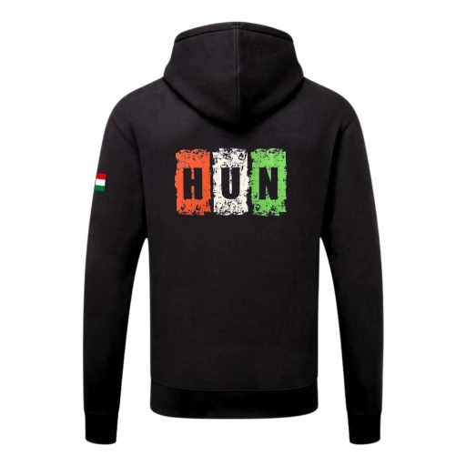 Magyarország pulóver felnőtt kapucnis-zippes fekete Vibe