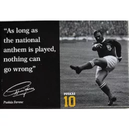   Puskás hűtőmágnes fekete feles "national anthem"