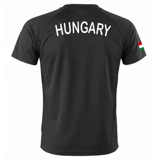 Magyarország mez felső szurkolói fekete "Hungary" feliratos felnőtt