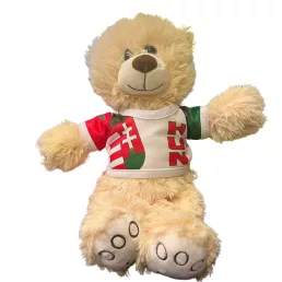 Magyarország plüss maci 35 cm fehér mez