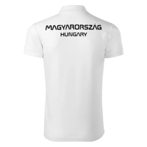 Magyarország póló felnőtt címeres galléros fehér
