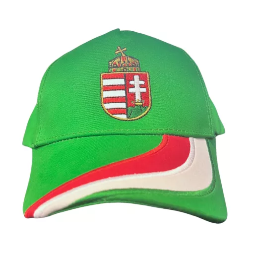 Magyarország baseball sapka zöld trikolor hímzett címerrel