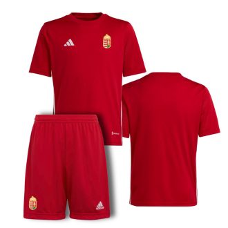   Magyarország mez garnitúra szurkolói Adidas gyerek piros felső kerek nyak piros alsó