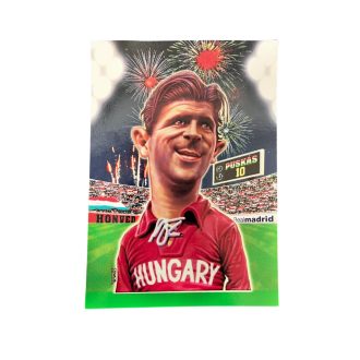 Puskás képeslap karikatúra