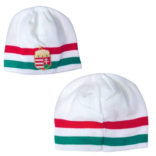 Magyarország sapka kötött fehér trikolor címeres