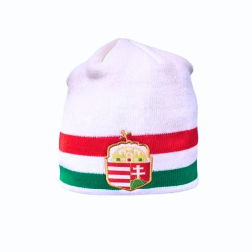 Magyarország sapka kötött fehér trikolor címeres