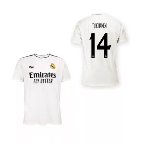 Real Madrid mez felső gyerek Szurkolói HOME 2024-25 - TCHOUAMÉNI 14