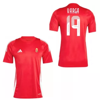   Magyarország mez felső szurkolói Adidas T24 piros felnőtt - VARGA 19