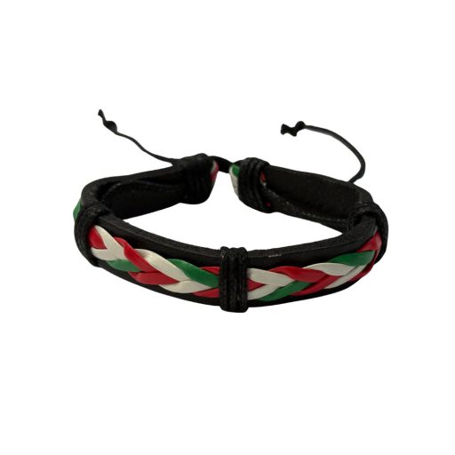 Magyarország karkötő fonott bőr trikolor