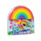   Melissa & Doug fa készségfejlesztő játék, Azúrkék nyomok és te - szivárvány puzzle