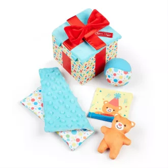   Melissa & Doug bébijáték, Fadoboz meglepetés játékokkal