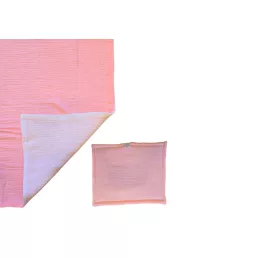   Koko muszlin baba ágynemű szett, takaró 75x100 és párna pink/fehér