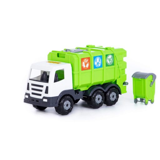 Polesie műanyag szelektívgyűjtő kukásautó zöld