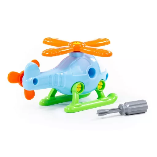 Polesie műanyag szerelhető helikopter kicsi 17cm kék