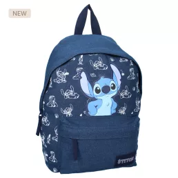   Stitch Prémium minőségű, farmer anyagból készült, két rekesszel ellátott, iskolatáska