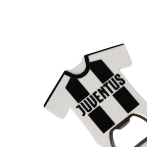 Juventus hűtőmágnes, sörnyitó mez alakú csíkos