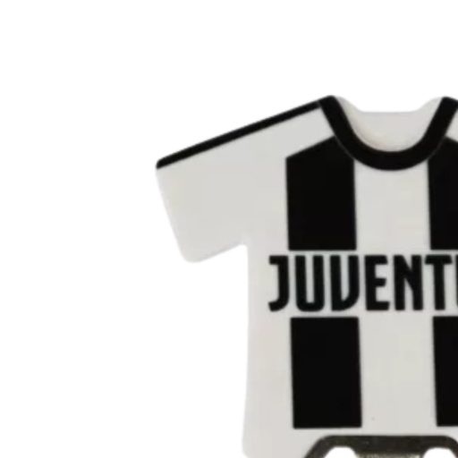 Juventus hűtőmágnes, sörnyitó mez alakú csíkos
