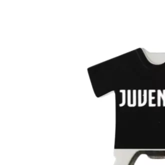 Juventus hűtőmágnes, sörnyitó mez alakú fekete