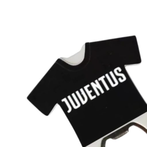 Juventus hűtőmágnes, sörnyitó mez alakú fekete 