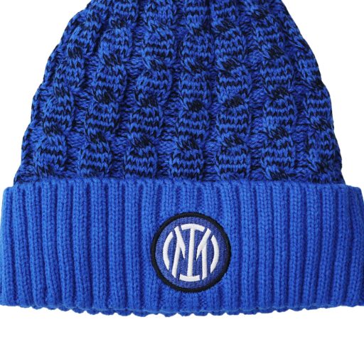 Inter sapka kötött kék címeres