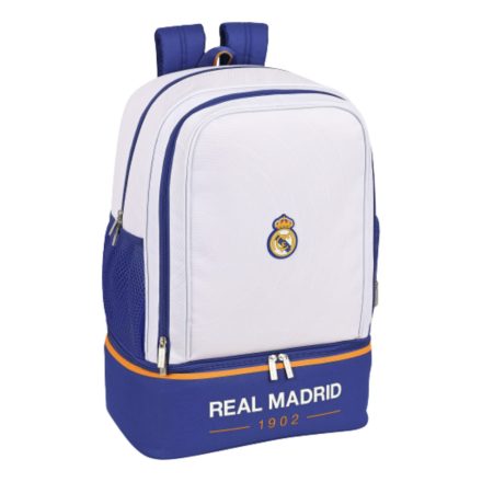 Real Madrid hátizsák, iskolatáska cipőtartós fehér-kék