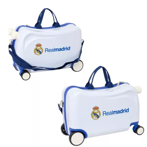 Real Madrid bőrönd gyerek ráülős fehér