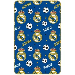 Real Madrid takaró polár 95x150 cm kék