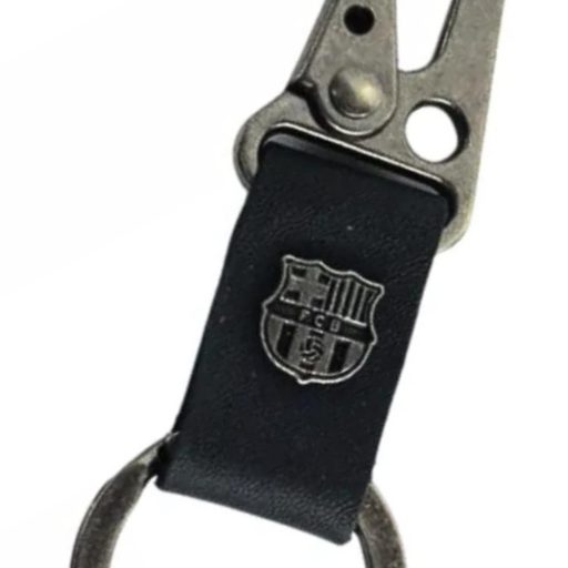 Barcelona kulcstartó bőr karabineres fekete