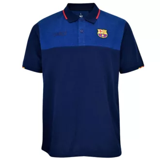 Barcelona póló galléros felnőtt kék