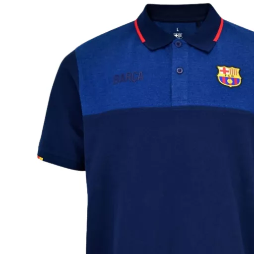 Barcelona póló galléros felnőtt kék