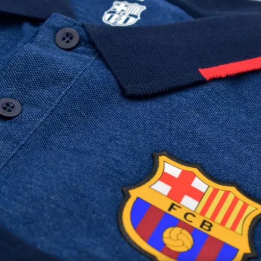 Barcelona póló galléros felnőtt kék