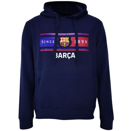 Barcelona pulóver felnőtt kapucnis sötétkék