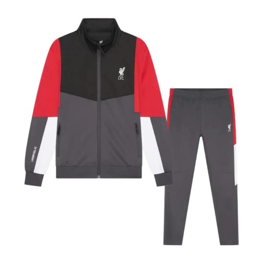 Liverpool melegitő garnitúra gyerek fekete-piros-fehér