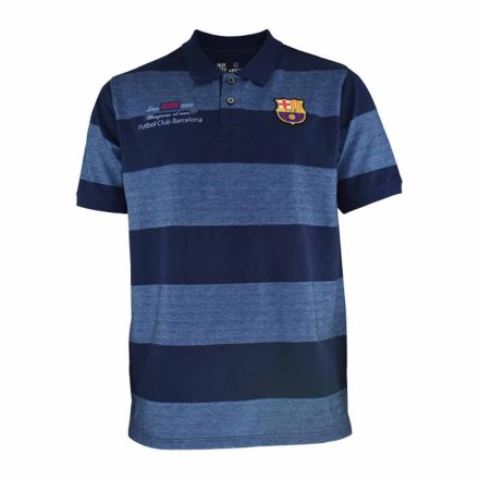 Barcelona póló galléros kék csíkos 5001PE1 felnőtt