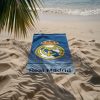 Real Madrid törölköző 90x 150 cm világoskék színátmenetes
