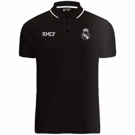Real Madrid póló felnőtt galléros RMCF fekete