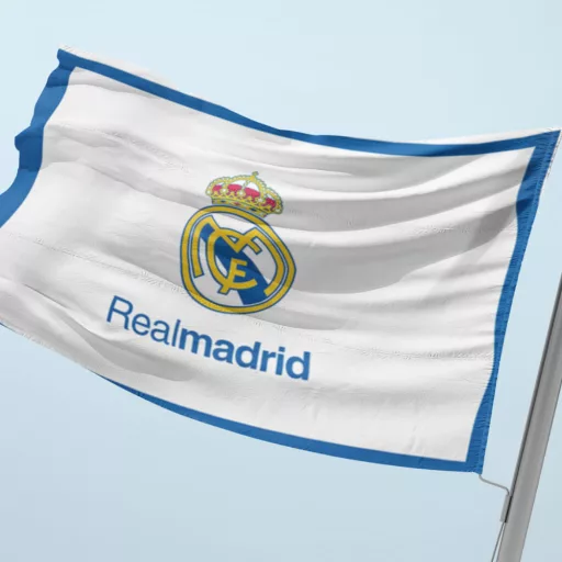 Real Madrid zászló címeres fehér 150x100 cm