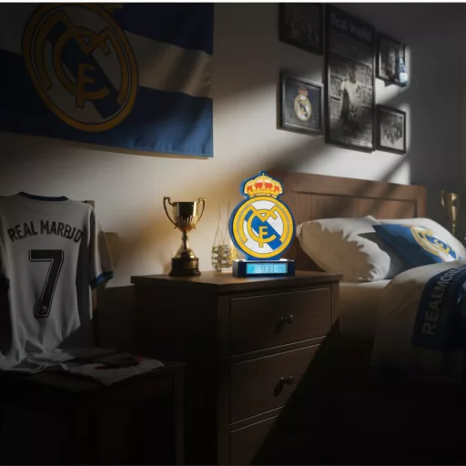 Real Madrid lámpa 3D ébresztő óra