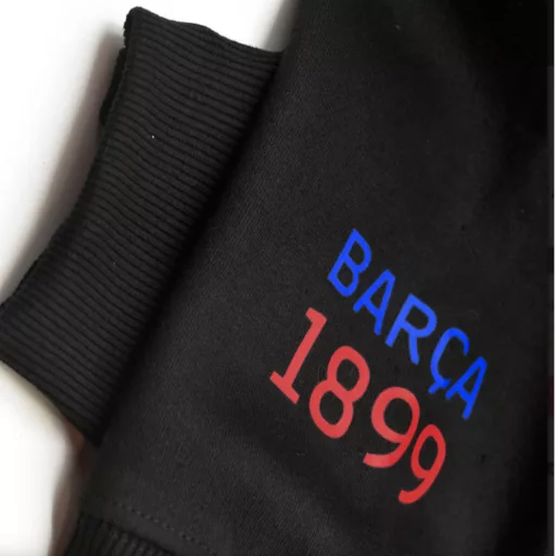 Barcelona pulóver felnőtt kapucnis fekete