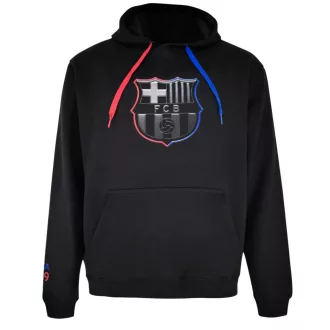 Barcelona pulóver felnőtt kapucnis fekete
