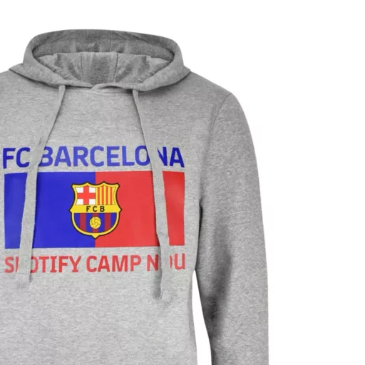 Barcelona pulóver felnőtt kapucnis Camp Nou szürke