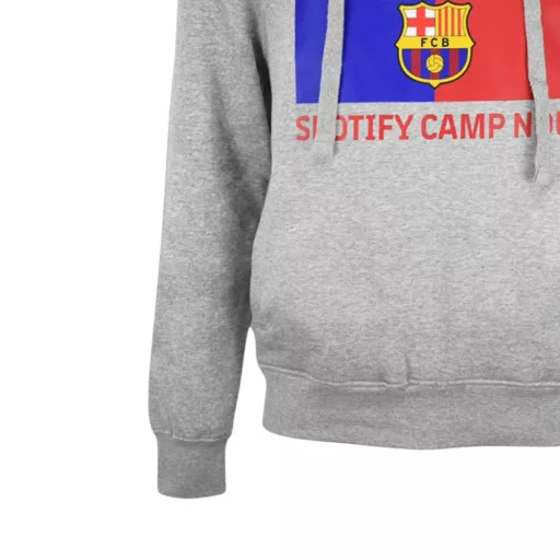 Barcelona pulóver felnőtt kapucnis Camp Nou szürke