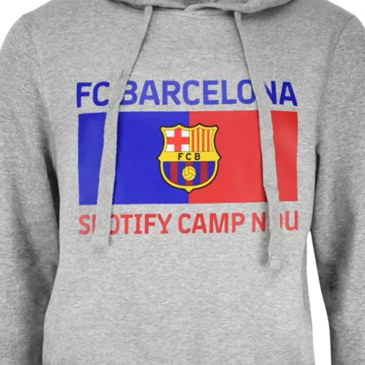 Barcelona pulóver felnőtt kapucnis Camp Nou szürke