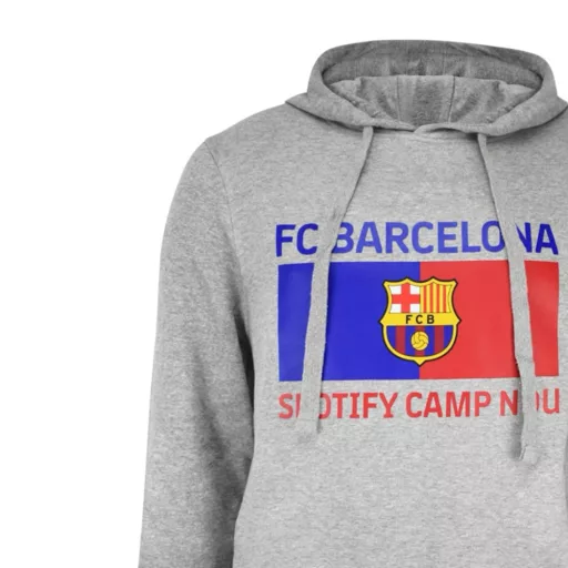 Barcelona pulóver felnőtt kapucnis Camp Nou szürke