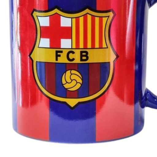 Barcelona bögre csíkos gránátvörös/kék