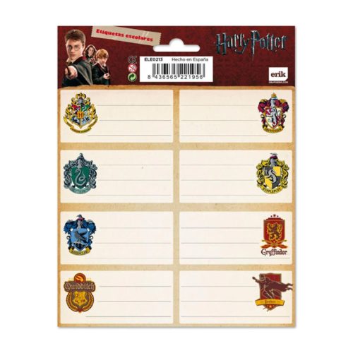 Harry Potter füzetcímke, matrica címeres 16 db-os címeres