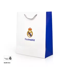 Real Madrid ajándéktasak fehér-kék közepes 26x12x32cm